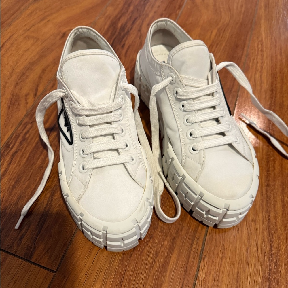 White Chunky Sole Sneakers
